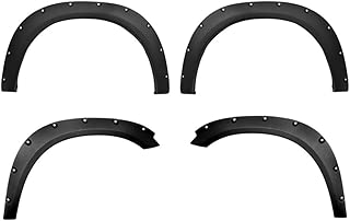 MAXMATE Premium Fender Flares for 2009-2018 Dodge Ram 1500; 2019 Ram 1500 Classic (Fleetside Models ONLY) | Excl. R/T and Rebel Models | Rough-Textured Black Pocket Bolt-Riveted Style 4pc - coolthings.us