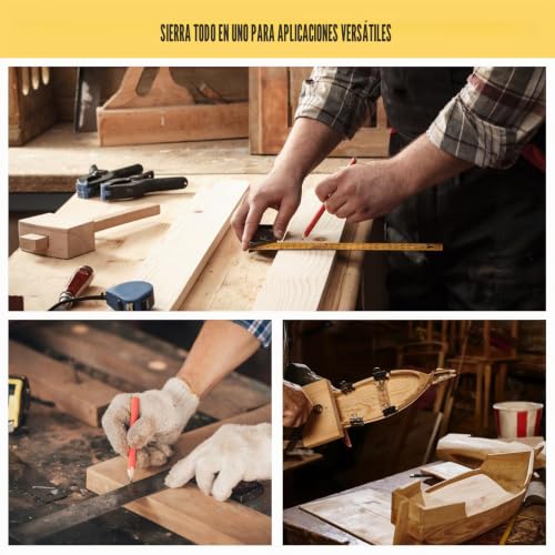 Miniatura 5 de Caja De Ingletes Con Sierra Japonesa, Plantilla De Fermentación Con Sierra Para Madera Y Plástico, Resistente, Juego De 4 Piezas, Sierra De Mano, Ángulo De Corte: 45 , 90 Y 135 , Sierra Ingletadora