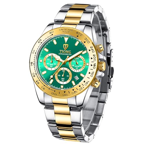 Montre étanche homme avec chronographe en acier et cadran sport