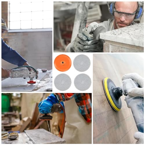 Kit de polimento de mármore, almofadas de polimento de granito | Kit de almofadas de lixa eficientes