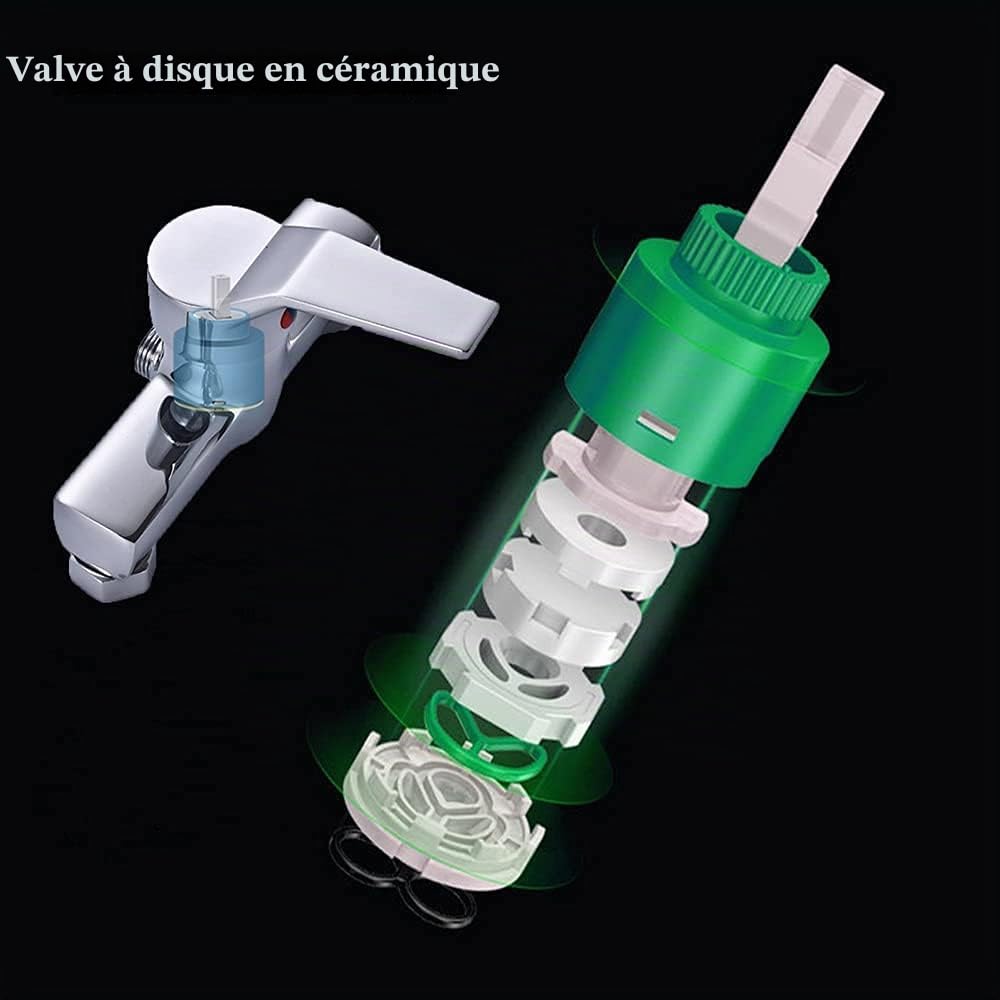 Robinet mitigeur de douche mural en laiton pour salle de bain eau froide et chaude à levier unique, chromé