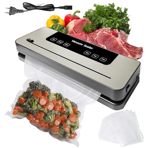 Imagen de GOEDCH Máquina al vacío de alimentos 7 en 1: Soldador al vacío doméstico con 50 bolsas reutilizables y 6 modos