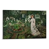 John_Atkinson_Grimshaw – Impression sur toile du jardin du recteur, reine des lys, 1877 – Décoration murale d'intérieur moderne 20 x 30 cm