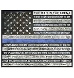 Police Officer, Law Enforcement Man in the Arena - Thin Blue Line American Flag - Home Decor for Cops - Inspirational Motivational Wall Art Room Decoration for Office, Den - Gift for First Responders