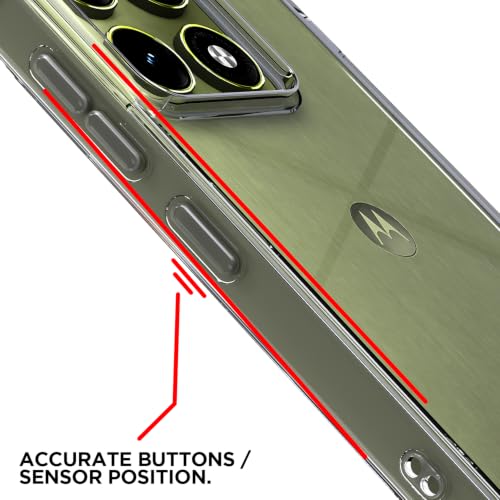 Image of Pikkme Back Cover for Motorola Moto Edge 70 Pro 5G PC + TPU Clear Transparent Raised Edges Shockproof Protective Phone Bumper Case(Transparent)