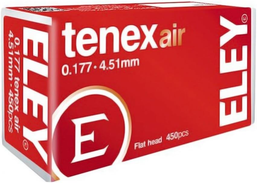 Eley Tenex Flat Nose Air Gun Pellets 177 Caliber 4.51mm 8.2 Grain 450PK