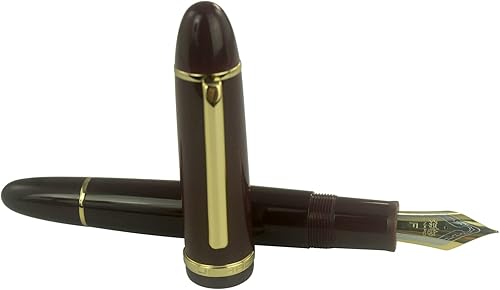 Miniatura 4 de Jinhao X159 - Pluma estilográfica, borde dorado, rojo, punta fina de 18 KGP con convertidor de recarga de tinta