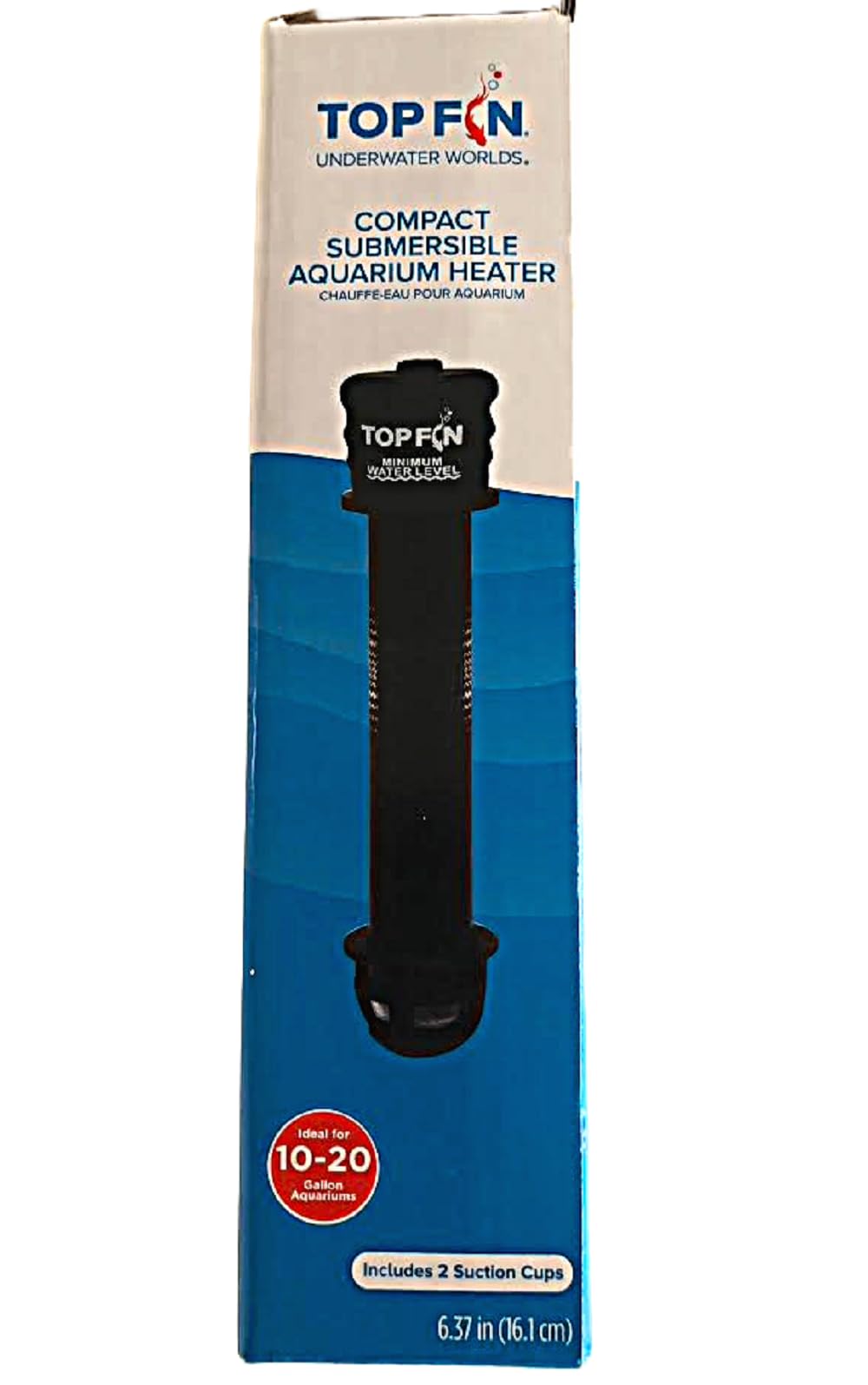 Top Fin Riscaldatore compatto per acquario, indicatore di accensione e spegnimento automatico (acquari da 10-20 galloni)