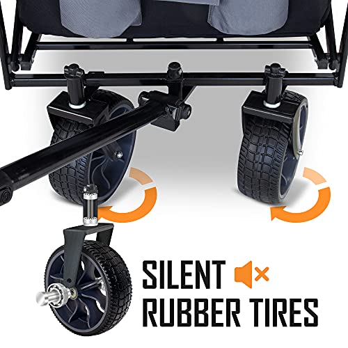 TMZ Opvouwbare bolderkar, all-terrain tuinwagen met voetrem, gepatenteerde brede autobanden, vouwwagen, 90 l handwagen… - Image 5