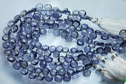Iolite facettée cœur de teinte claire et briolettes super-finest LKBEADS