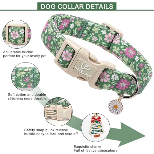 Image of St. Patrick's Day Dog Collar, UP URARA PUP Shamrock Adjustable Pet Collar with Quick Release, St. Patrick's Day Dog Accessories for Small Medium Large Dogs