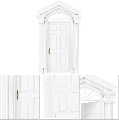Miniatura 8 de Tnfeeon Puerta de casa de muñecas, muebles de casa de muñecas, puerta de casa de muñecas de madera, para decoración de casa de muñecas, dormitorio,