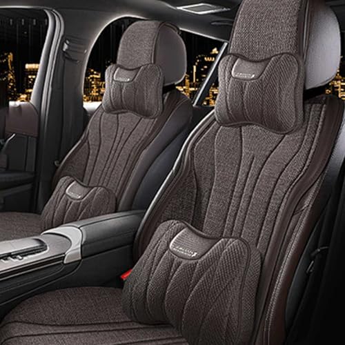 新型5席 シートカバー【に適用ホンダ フィット FIT GR3 GR4 GS4 GS6(2022.10?)】車 クッション 座布団 車用 汎用 座席カバー 麻素材 吸汗性 通気性 滑り止め シートクッション 汚れ防止 低反発 体圧分散 取付簡単 お手入れ簡