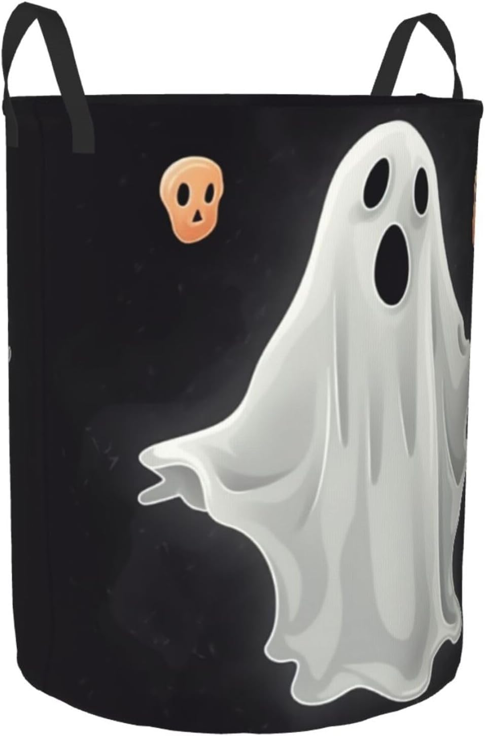 Black and Halloween Ghost Laundry Basket With Handles, Foldable Laundry Hamper Oxford Cloth Dirty Clothes Basket Waterproof Clothes Toys Storage Bin Organizer for Bedroom Bathroom Dorm