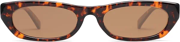 SOJOS Trendy Small Rectangle Polarized Sunglasses for Women Men Retro Y2K Narrow Thin Skinny Sunnies SJ2363