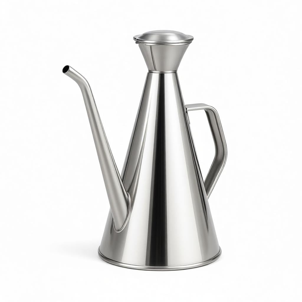 Chabrias Ltd Oil Pot Grease Container 500ml – Non-Drip, Leakproof Stainless Steel Oil Can – Kitchen Oil Dispenser Cruet for Cooking, Frying, Filtering & Storing – Heat Resistant with Lid & Handle