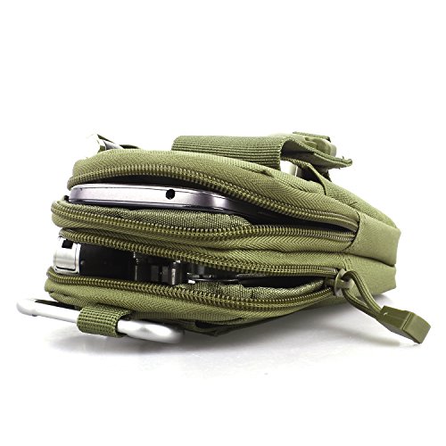 Unigear Taktyczne saszetki biodrowe, męskie, z aluminiowym karabińczykiem, saszetka na pasek, torba na telefon komórkowy, wielofunkcyjna, do uprawiania sportów outdoorowych, kompaktowa i lekka, wielokrotnego użytku