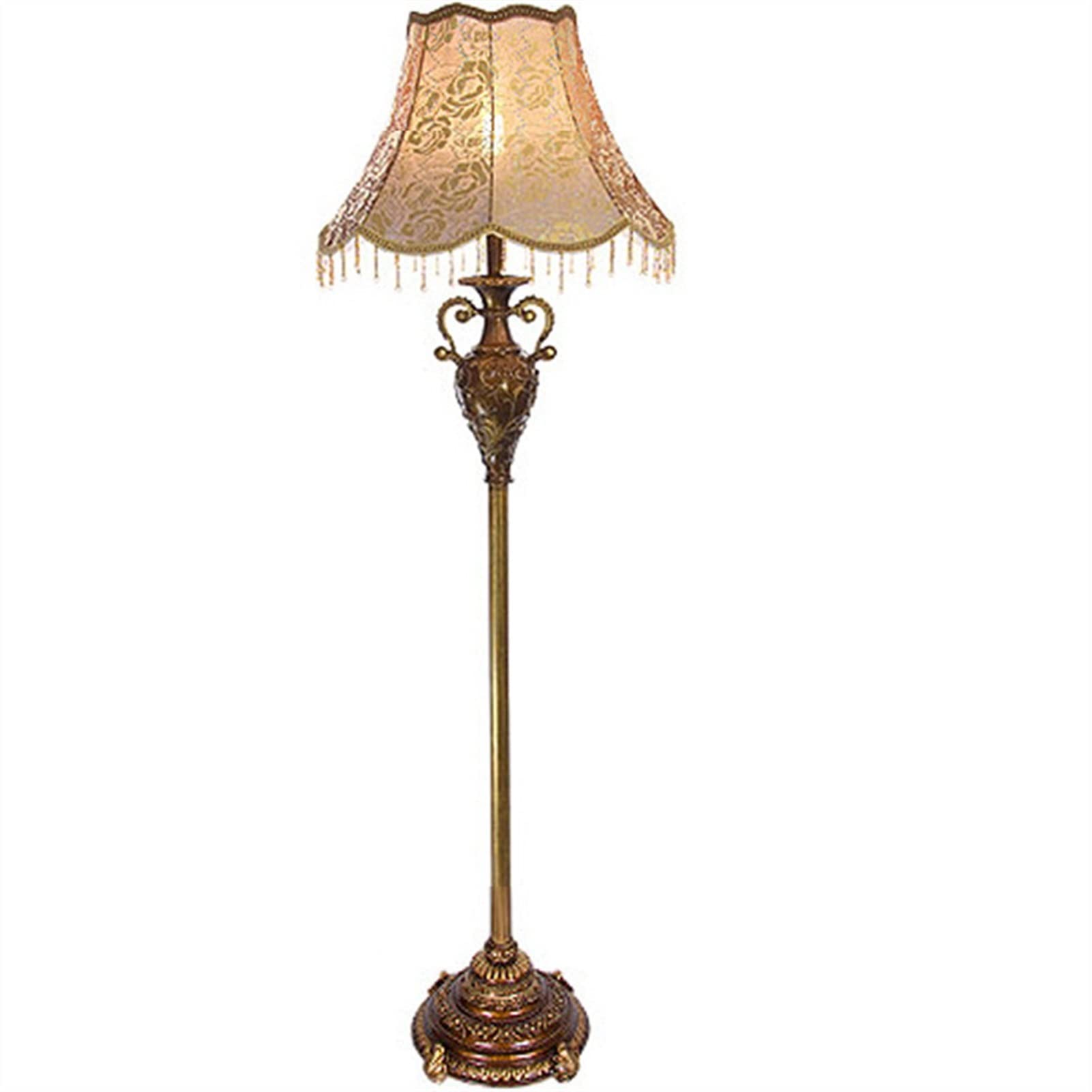 CUNTO Lampada da terra per camera da letto soggiorno Lampada da terra in tessuto per camera da letto retrò con telecomando