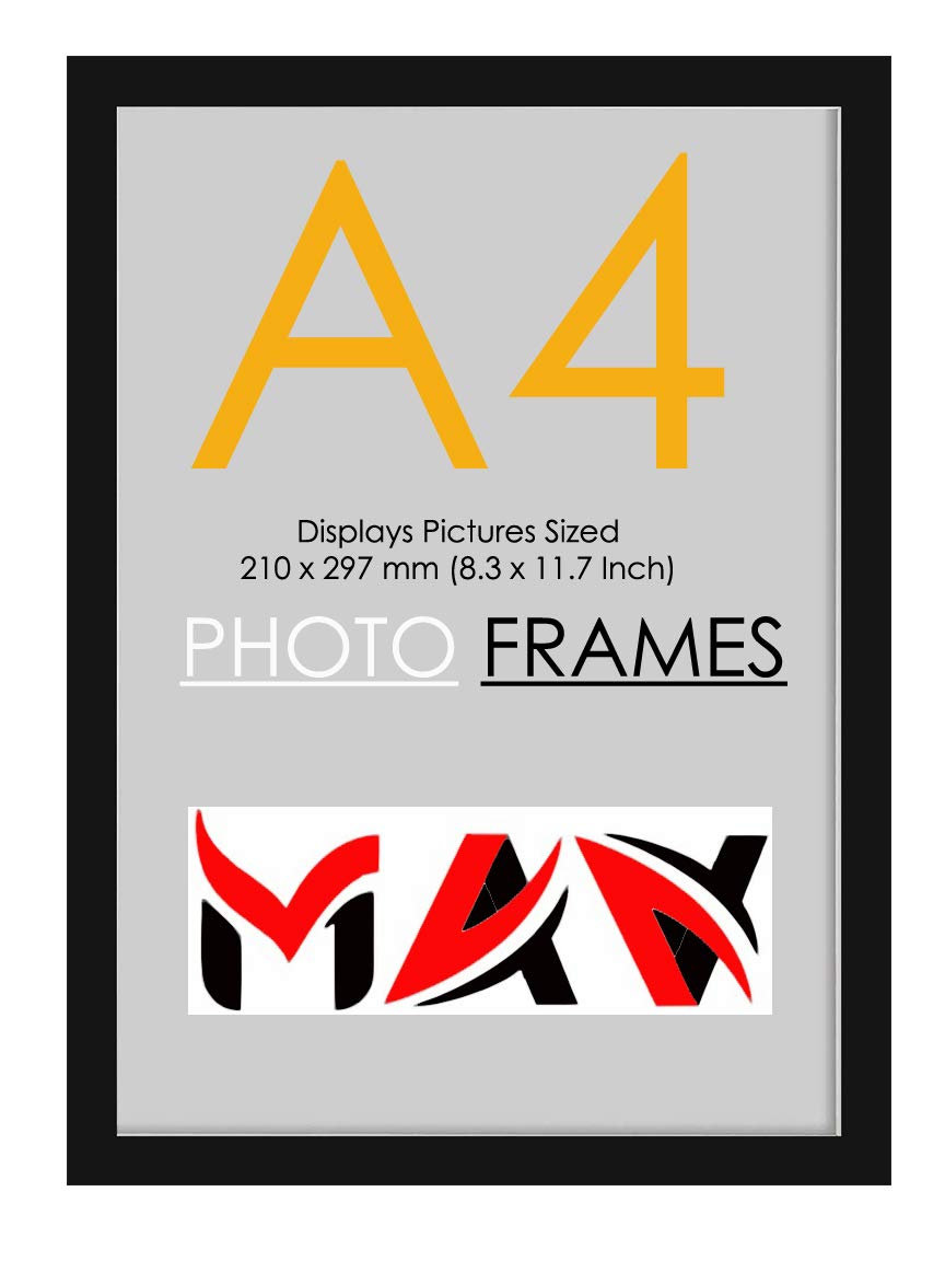 Modernart Synthetic Wood and Plexiglass Wall Photo Frame A4 Size Pack of 1 (Black 8 X 12 inch)