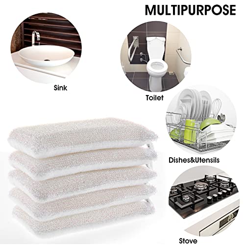 Wllhyf 5Pcs Multi-Purpose Scouring Pad, Non-Scratch Cleaning Scrub Pad Double Side Dishwashing Sponge Reusable Scrubbing Pad For Home Kitchen Bathroom #TOP6