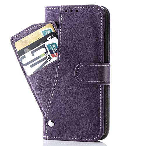 Étui portefeuille en cuir raffiné violet pour Samsung Galaxy A30