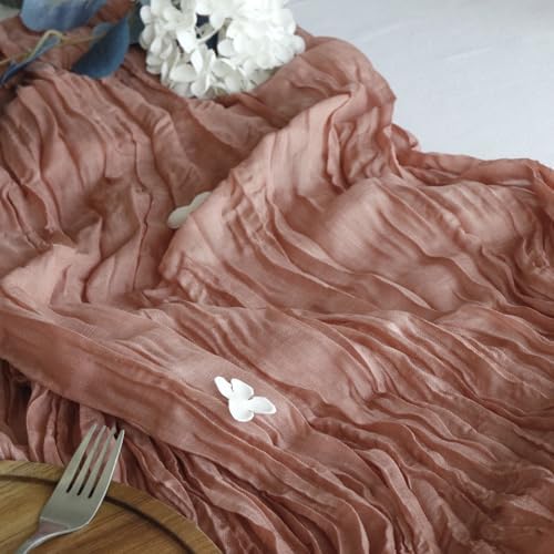 Cheesecloth Table Runner 10Ft Gauze Table Runners Boho Rustic Sheer Cheese Cloths Table Runner for Wedding Baby Bridal Shower Decorations Birthday Christmas