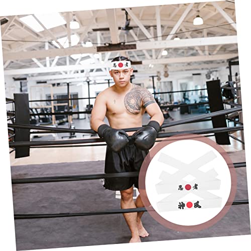 2pcs Japanese Decorative Headbands for Karate Training Breathable Chef Headband Sweat Absorbing Unisex Hair Accessories for Sports and Costumes4