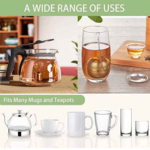 Tea Strainers For Loose Tea, Tea Infuser Tea Steeper 304 Stainless Steel, Extra Fine Mesh Tea Ball For Brew Tea, 2 Pack Tea Diffuser With Lid And Drip Tray, Tea Filter To Brewing Steeping Loose Leaf #TOP3