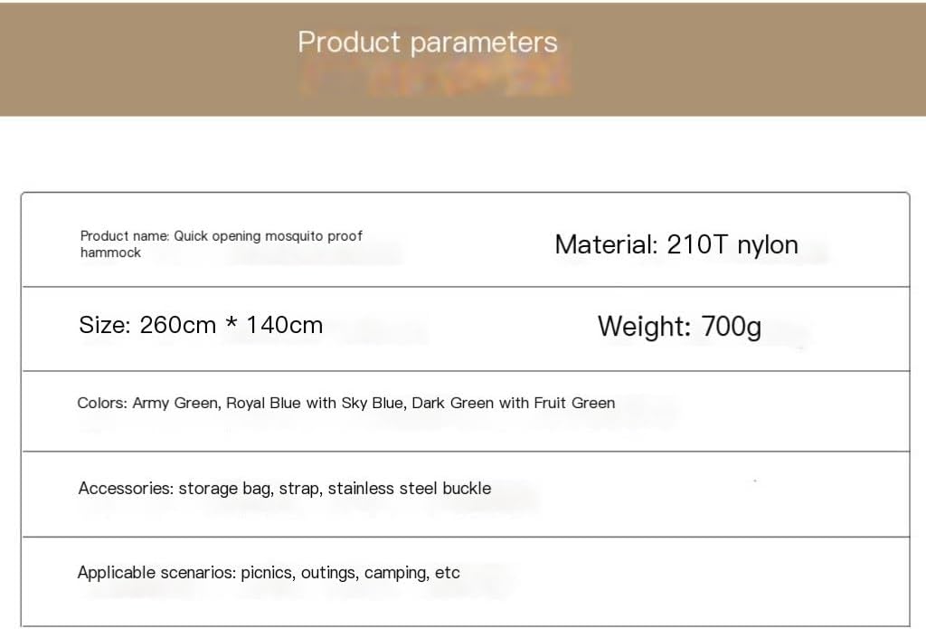 Hammock Double Automatic Quick-Opening Mosquito Net Hammock Outdoor Camping Anti-Rollover Nylon Hammock with Mosquito Net Hammock Outdoor(Orange)