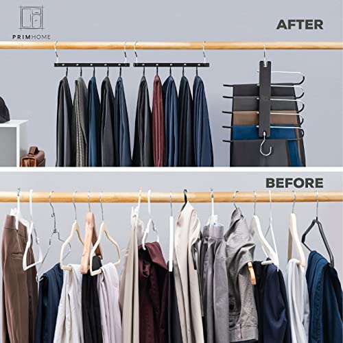 PRIM HOME Pants Hangers Space Saving Wood Scarf Hangers for Closet