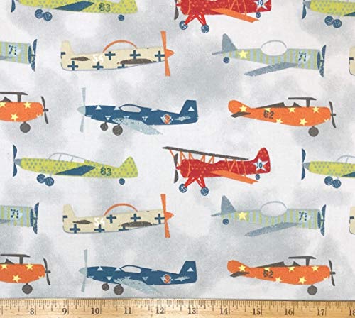 Joann Fabrics 1 Yard - Vintage Planes Airplanes on Light