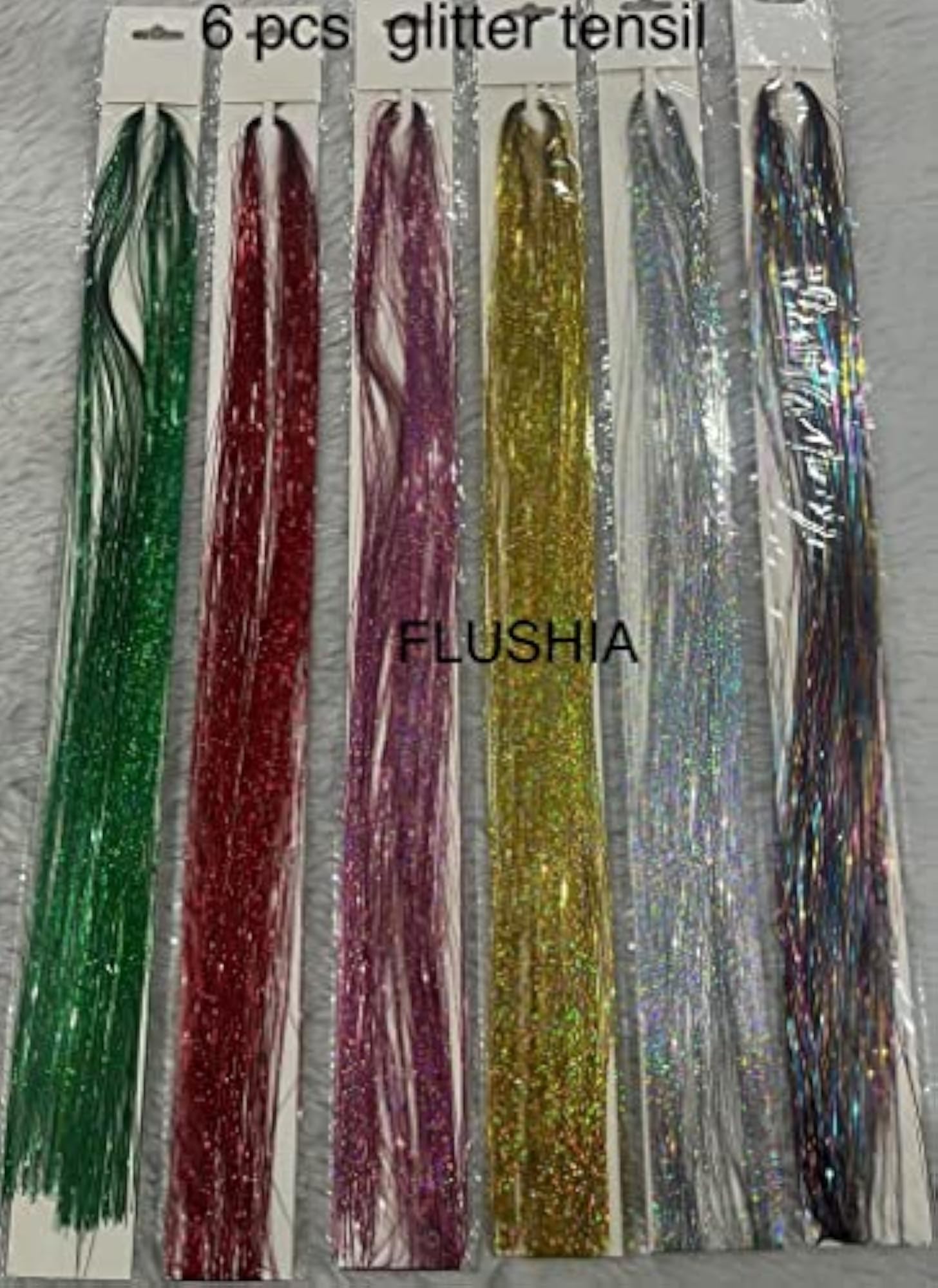 Hair Tinsel Glitter Extensions, 40 Inch, Pack of 3