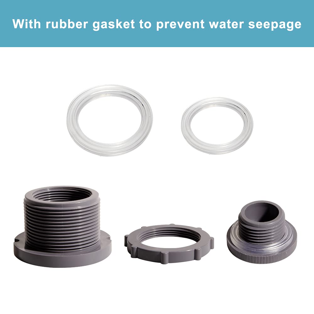 Snapklik.com : Ququyi 2 Inch PVC Bulkhead Water Tank Connector Adapter ...