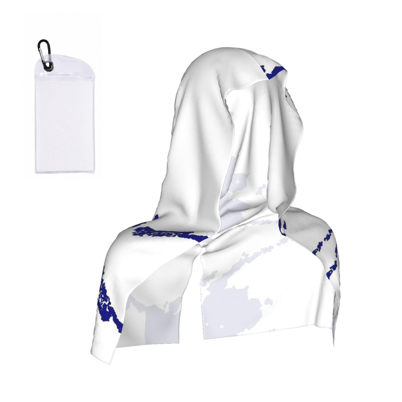 DUWAA Alaska State Flag Map Print Cooling Hooded Sports Towel, 30×60cm Quick Drying Summer Cool Head Wrap For Neck And Face