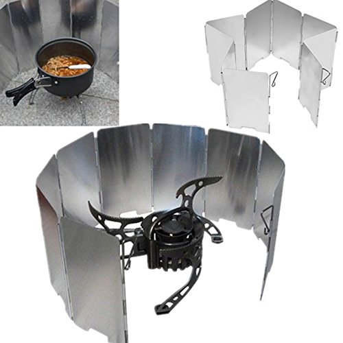 【The Best Deal】Origlam Foldable Outdoor Camp Stove Windscreen Windshield For Cooker Gas Stove Ultra-Light Outdoor Camping Stove 9 Plates #TOP1