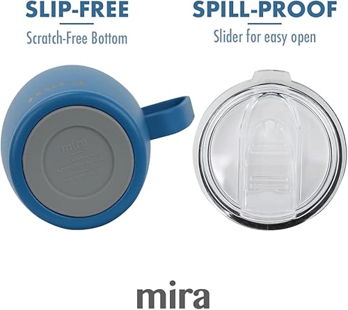 Miniatura 5 de MIRA Taza de viaje de 18 onzas, vaso aislado con asa y tapa, apto para vasos, taza de café de viaje de acero inoxidable, taza de café aislada con