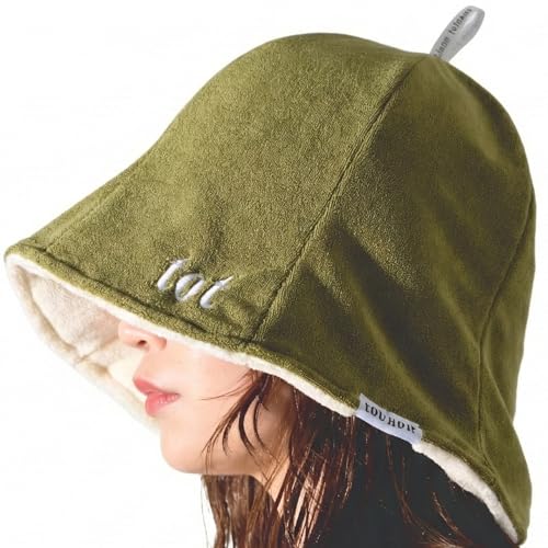 tot/now サウナハット タオル グリーン×アイボリー