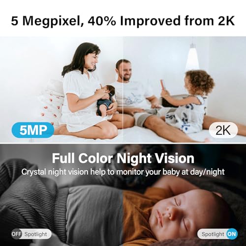 Jennov 5MP Light Bulb Security Camera Wireless Outdoor IP66 Waterproof - 5Ghz&2.4Ghz Indoor Cameras for Home Security, 360° Lightbulb Socket Camera, Color Night Vision, Motion Detect 2PCS