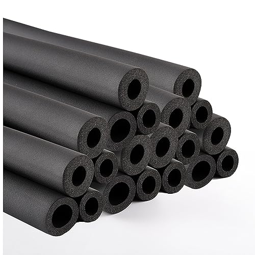 Foam Tubing 6mm 13mm 16mm 20mm 25mm 32mm 43mm 50mm 63mm 76mm 90mm Pipe Insulation Tubing Easy to install Flexible Foam Tube for Indoor Outdoor Plumbing Pipe Handle Grip, Black ( Size : 32mm x 20mm x 1