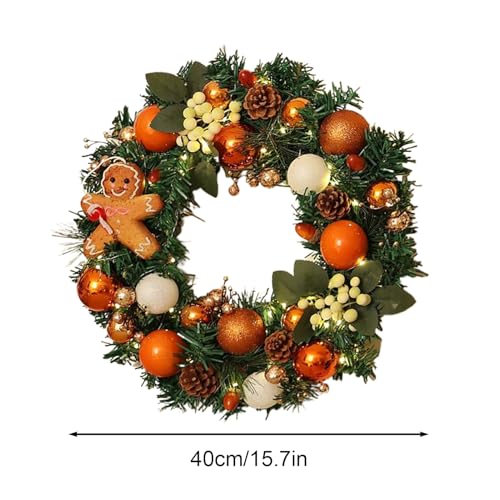 Couronne de Noël extérieure pour cheminée avec décors rustiques de fêtes