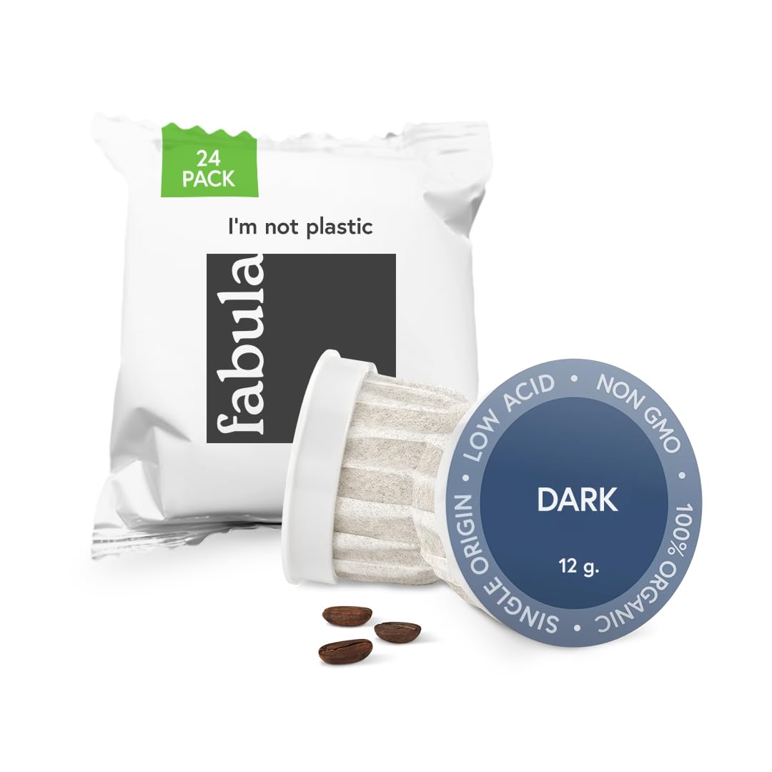Fabula Coffee Pods Dark Roast – Low Acid – Single Origin – Mold Free – Non-GMO – Fair Trade – Kcup Compatible with Keurig & Keurig 2 Machines – 24 Count