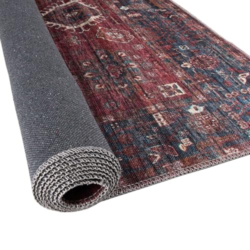 Tapete Maahru 5'3''x8' Rojo Vintage Lavable miniatura 6