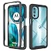Produktbild ESTH® Hülle für Motorola Moto E32/E32s 360 Grad Vollschutz Handyhülle Stoßfest Kratzfeste Staubdicht Klar Case Outdoor Panzerhülle mit Displayschutz und PC Bumper, Schwarz