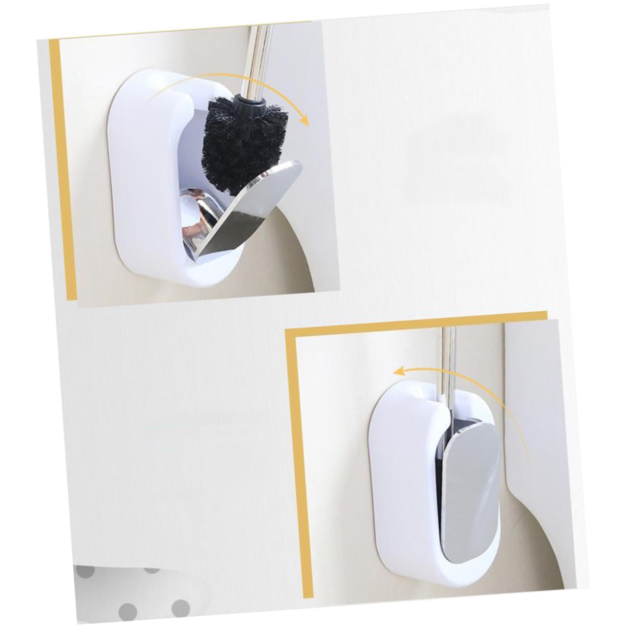 3 Pezzi Spazzole Bagno Acciaio Inossidabile Montato Muro Rimovibile Scovolino Igienico per Facile Installazione e Design Elegante