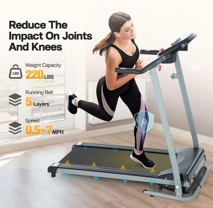 Miniatura 2 de Caminadora plegable para el hogar con inclinación, caminadora plegable para entrenamiento en casa, máquina de correr eléctrica 15 programas