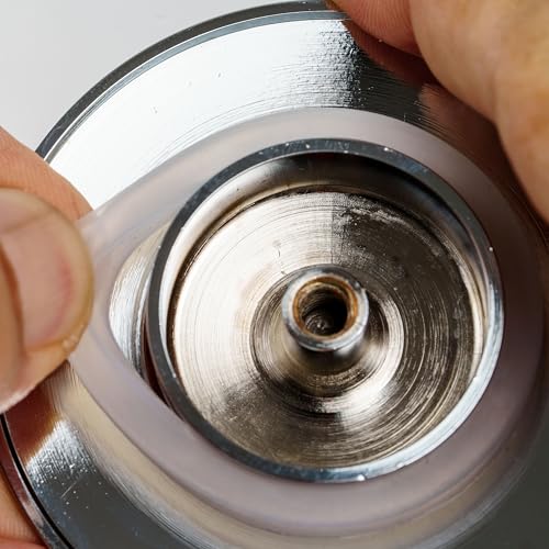 Ersatz Dichtung für Badewannenstöpsel, 3 Stück, aus Silikon, in Transparent, Dichtungsring mit Doppeldichtung, Größe außen Ø 44,7 mm, innen Ø 33,8 mm, Ventilkegel Dichtring Badewanne, Stöpseldichtung