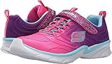 Skechers Kids Swirly Girl-81702L Gore and Strap Sneaker (Little Kid/Big Kid), Neon Pink/Purple, 11.5 M US Little Kid