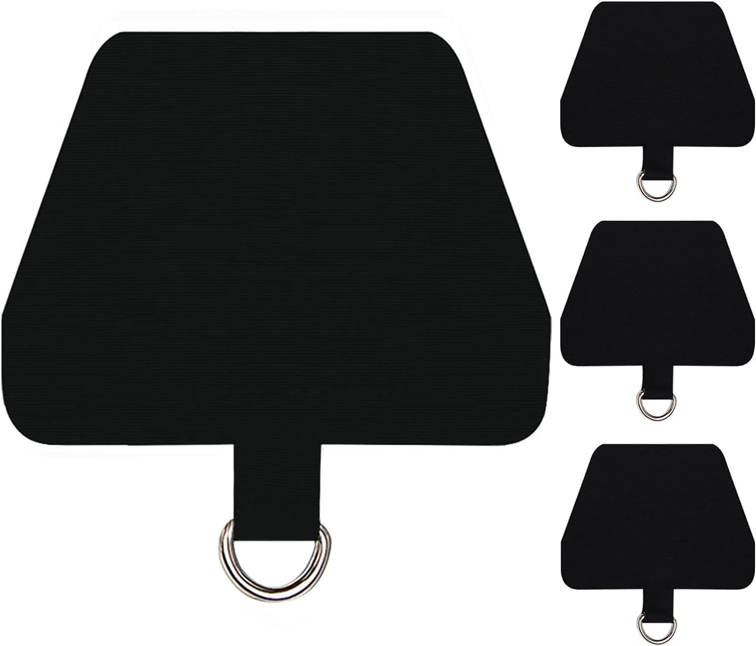 COCASES 4 Pack Phone Tether Tab, Phone Strap Replacement Part for Cell Phone, Safety Lanyard Patch (Black x4)