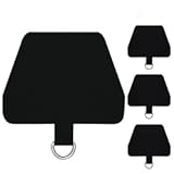 COCASES 4 Pack Phone Tether Tab&comma; Phone Strap Replacement Part for Cell Phone&comma; Safety Lanyard Patch &lpar;Black x4&rpar;