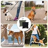 Tucnoeu 2 Stück Futterbeutel Hund, Leckerlitasche für Hunde Klein, Hunde Leckerlitasche mit Karabiner, Automatischer Verschluss, Schwarz und Grün